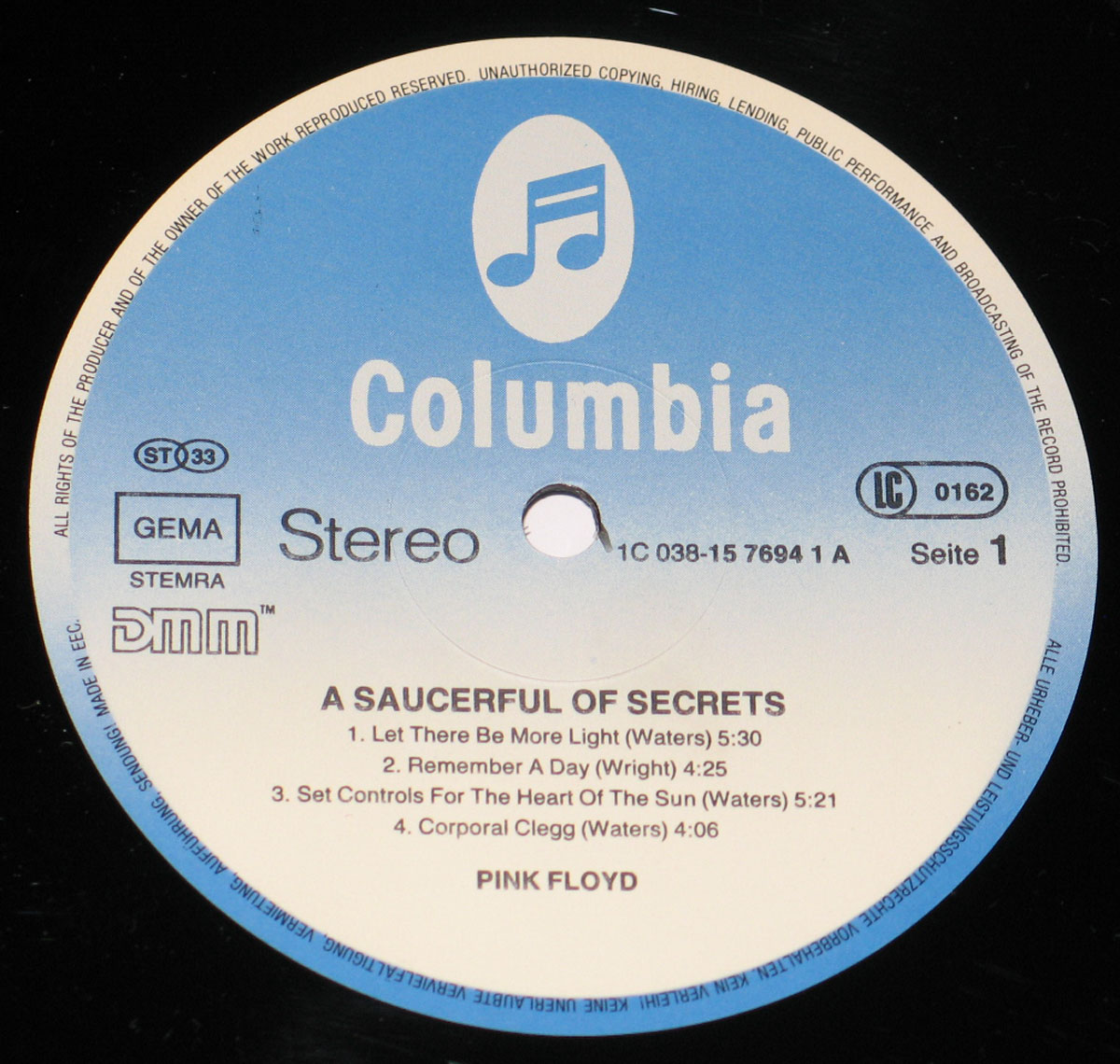 High Resolution Photo #3 PINK FLOYD Saucerful Secrets EEC Germany6 